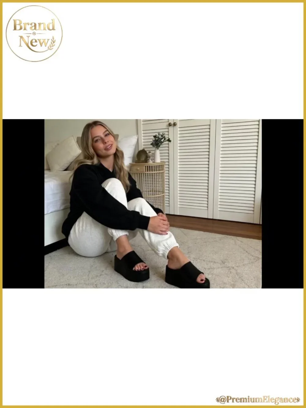 Platform Sandals for Women Chunky Wedge Open Toe Slip On Flatform